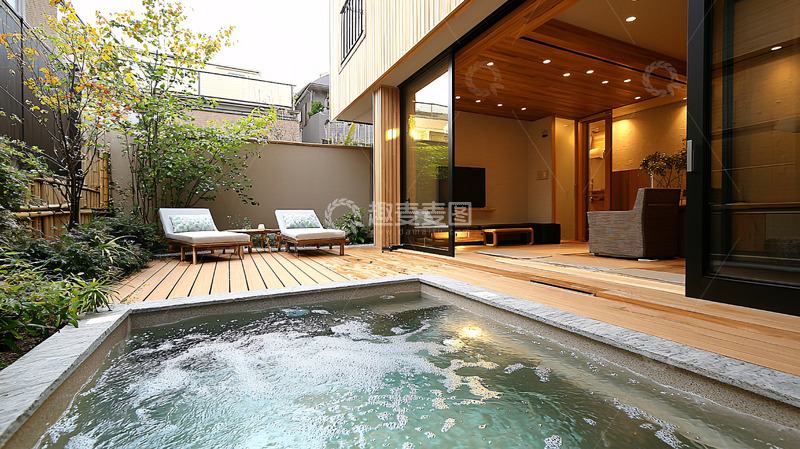 高清大图下载【趣麦麦图】庭院泳池及室内空间