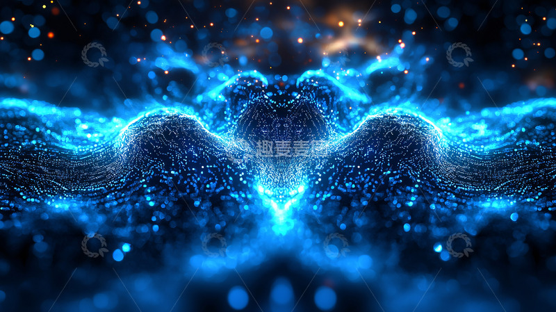 高清大图下载【趣麦麦图】蓝色能量粒子