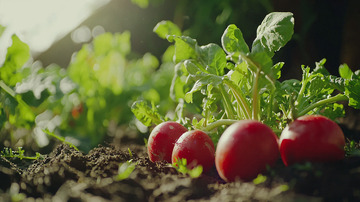 阳光下成熟的红萝卜