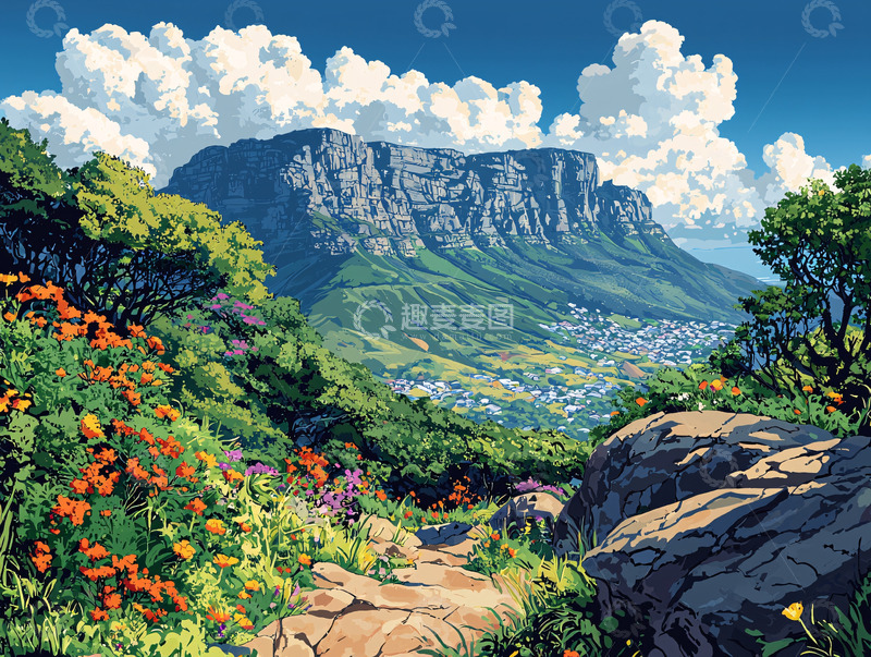 高清大图下载【趣麦麦图】山峦叠翠的山间小路