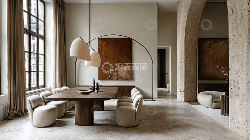 高清大图下载【趣麦麦图】极简轻奢现代餐厅设计