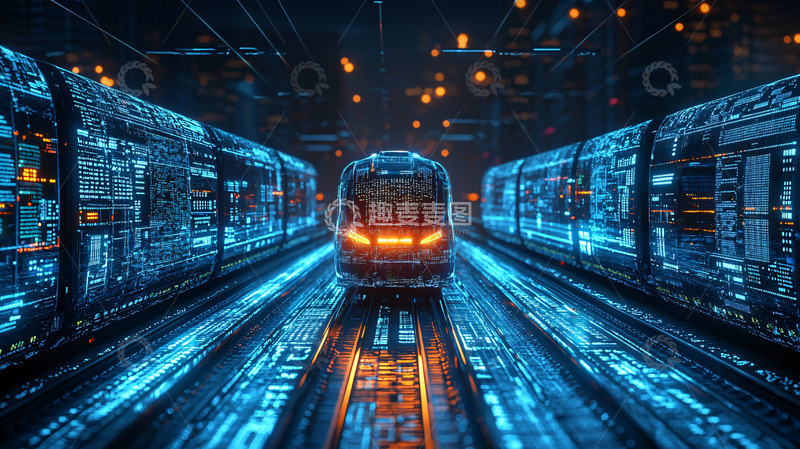 高清大图下载【趣麦麦图】未来科技感地铁列车