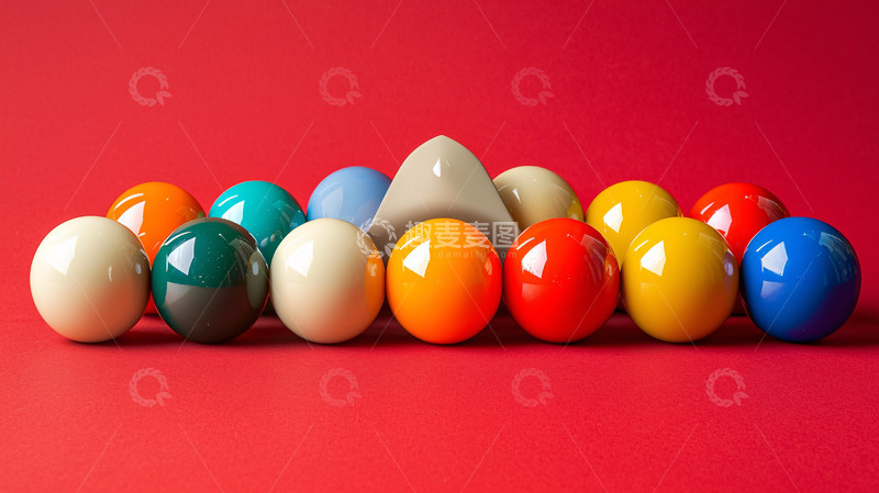 高清大图下载【趣麦麦图】彩色台球整齐排列