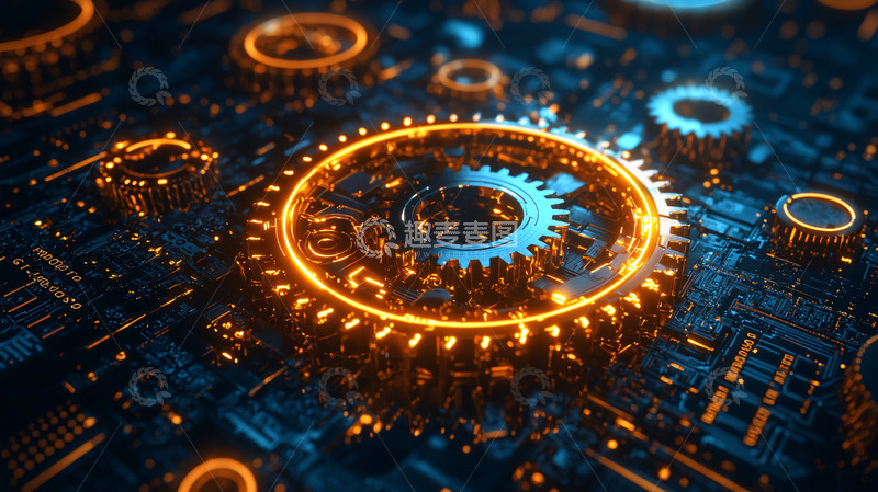 高清大图下载【趣麦麦图】科技感齿轮机械