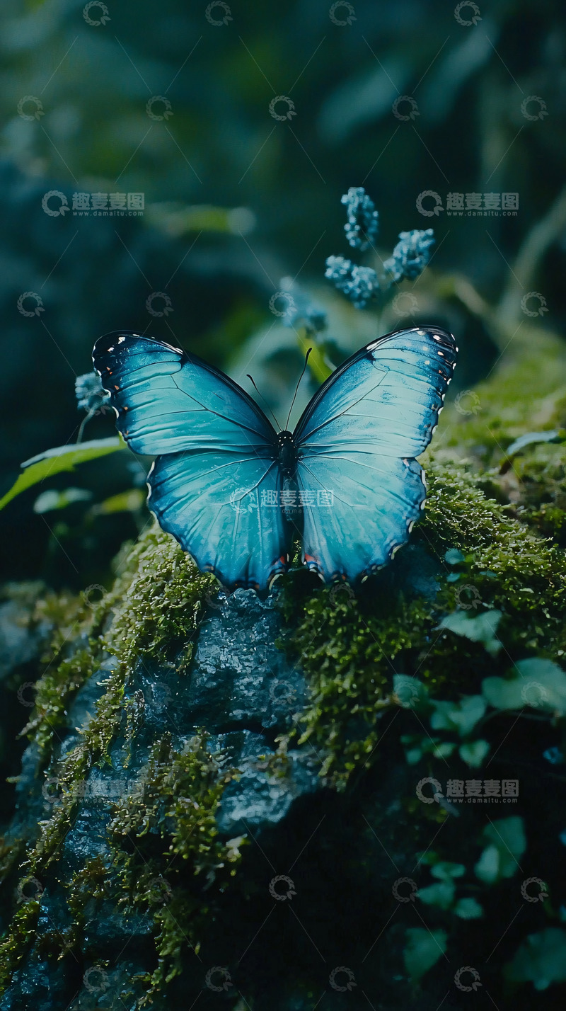 高清大图下载【趣麦麦图】蓝蝴蝶