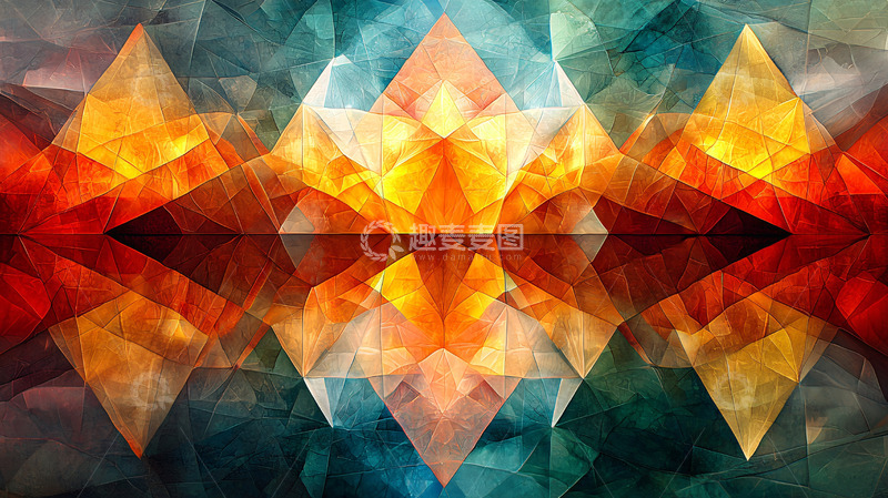 高清大图下载【趣麦麦图】抽象三角形几何图案