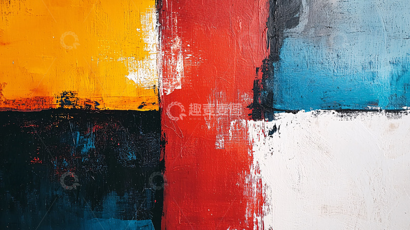 高清大图下载【趣麦麦图】抽象油画色彩块面