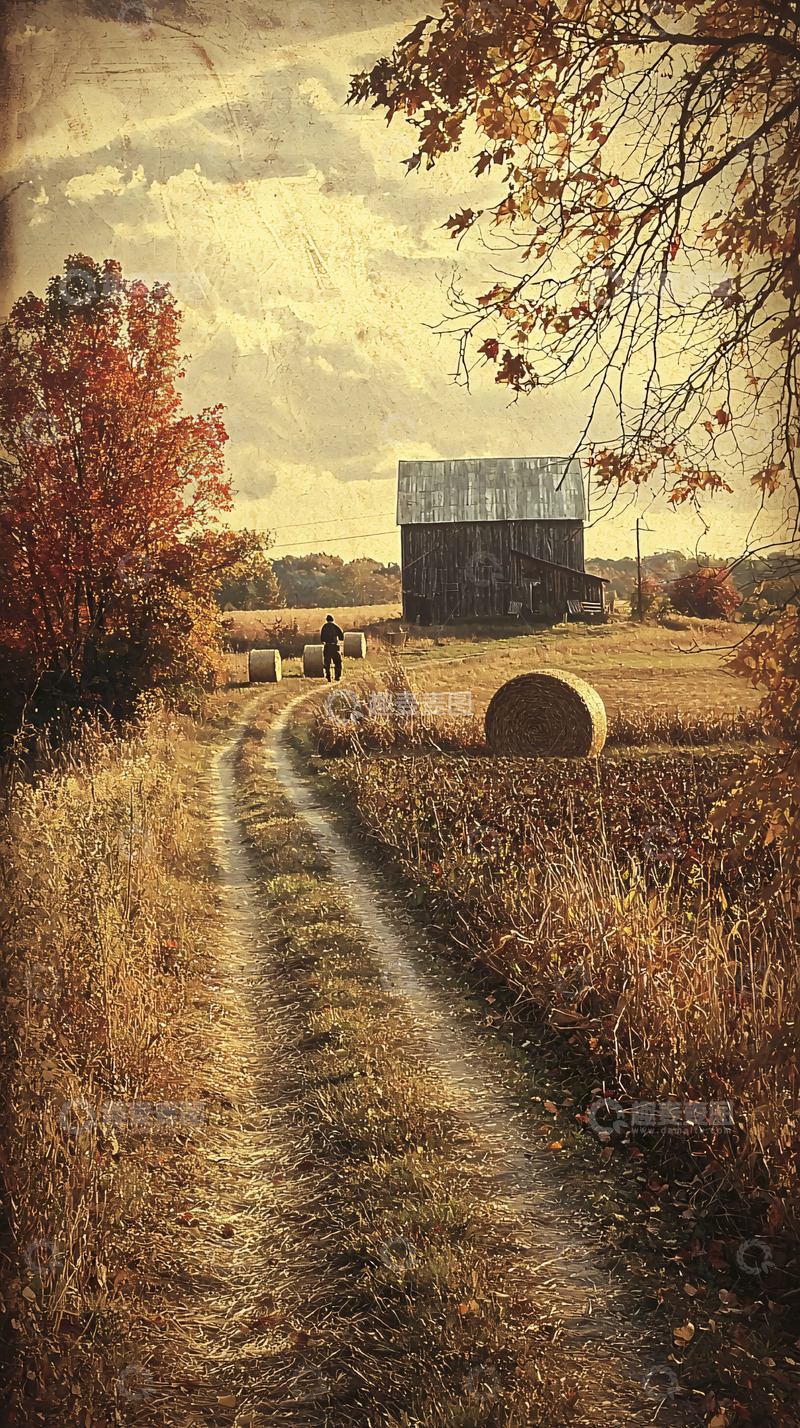 高清大图下载【趣麦麦图】秋日田园小路
