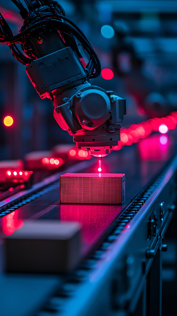 机械臂在生产线上工作