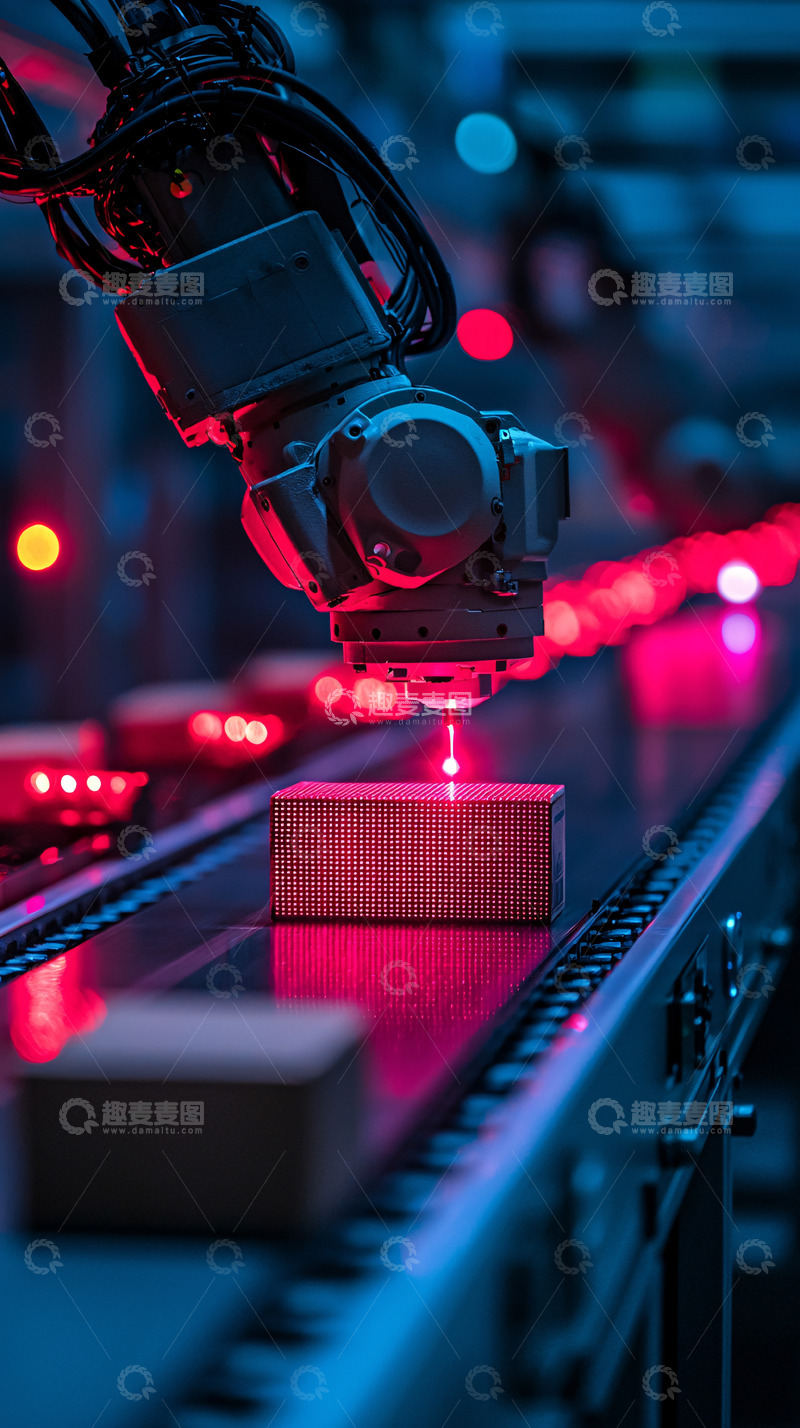 高清大图下载【趣麦麦图】机械臂在生产线上工作