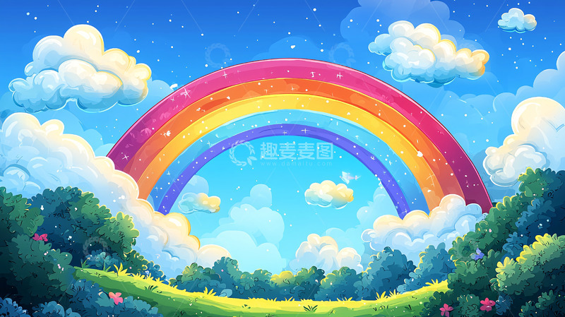 高清大图下载【趣麦麦图】彩虹风景画