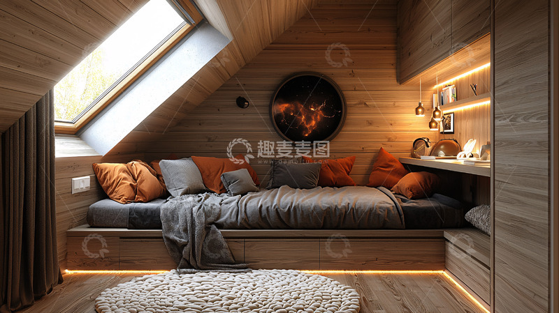 高清大图下载【趣麦麦图】阁楼舒适卧室