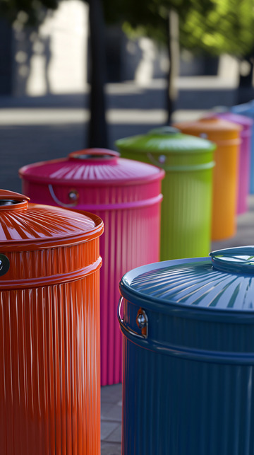 彩色垃圾桶
