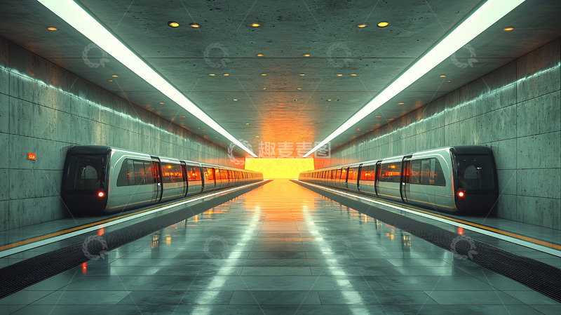 高清大图下载【趣麦麦图】未来科技感地铁站