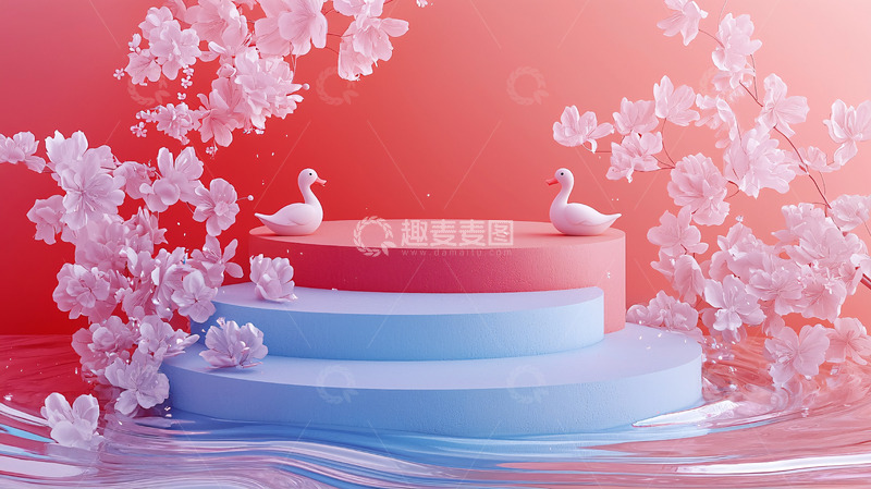 高清大图下载【趣麦麦图】粉色樱花背景