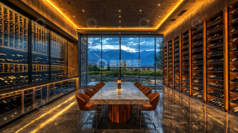 高清大图下载【趣麦麦图】高级酒窖餐厅