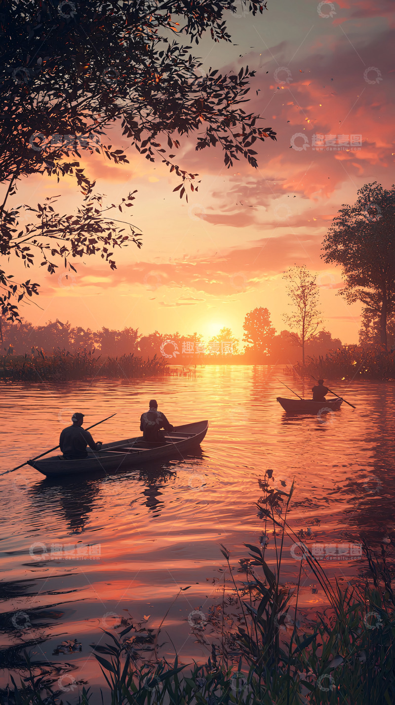 高清大图下载【趣麦麦图】夕阳西下