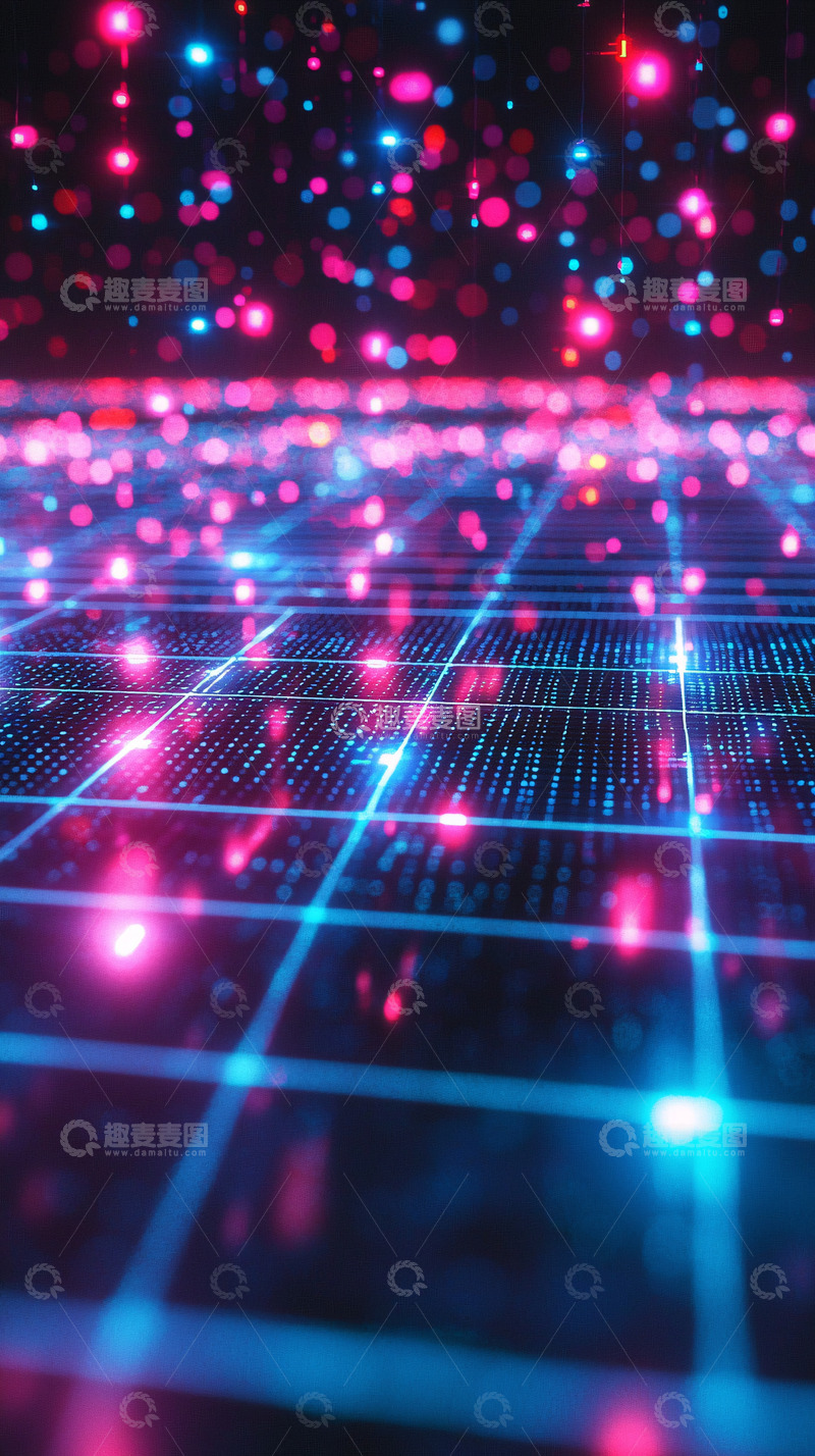 高清大图下载【趣麦麦图】梦幻科技感数据流