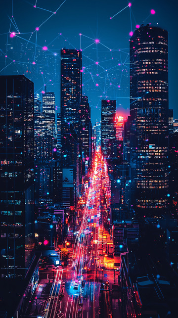 夜幕下的都市夜景