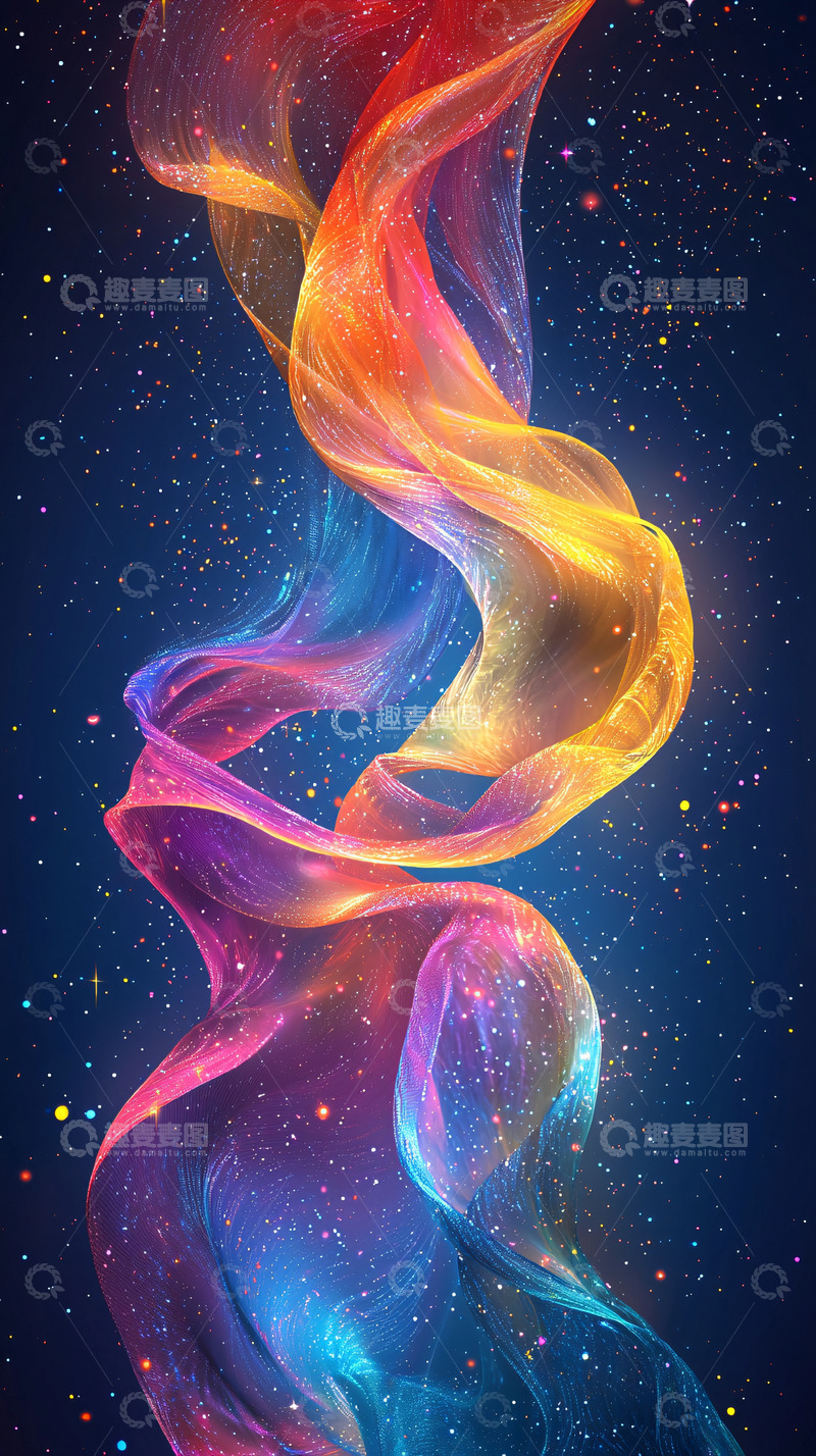 高清大图下载【趣麦麦图】彩色飘带