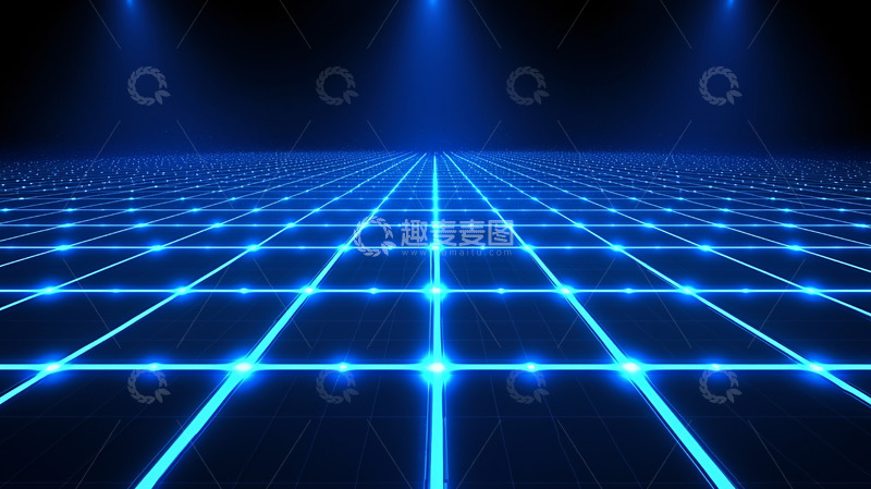 高清大图下载【趣麦麦图】蓝色网格灯光背景