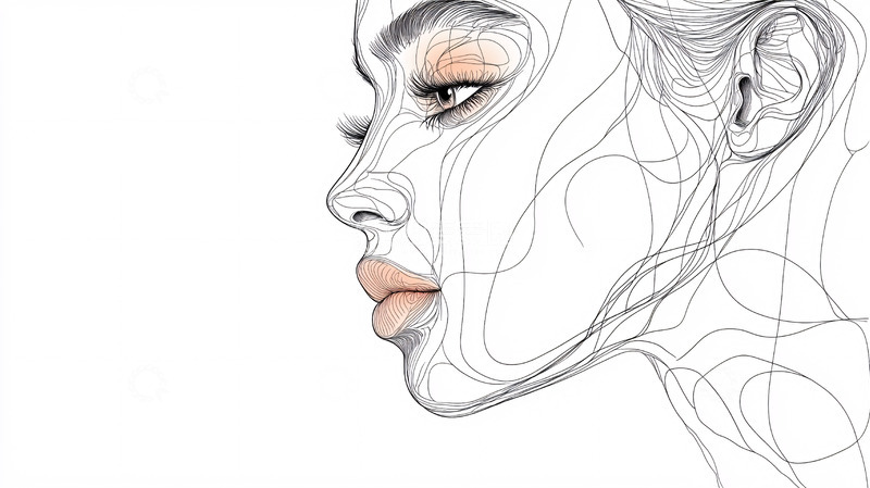 高清大图下载【趣麦麦图】线条美人侧脸