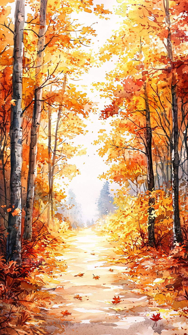 高清大图下载【趣麦麦图】秋日森林小路