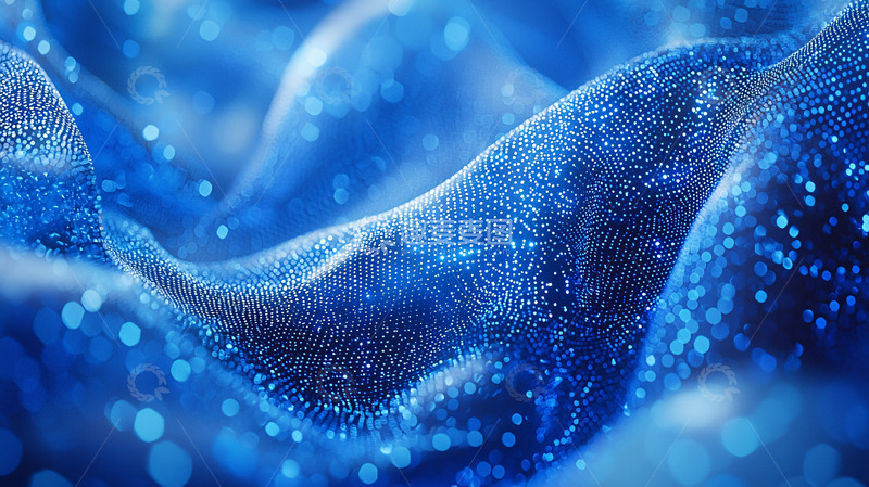 高清大图下载【趣麦麦图】蓝色梦幻飘逸粒子