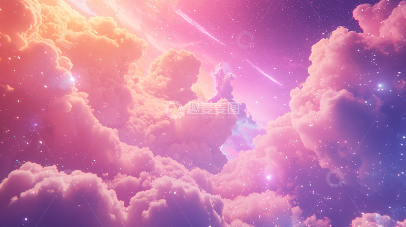 高清大图下载【趣麦麦图】梦幻粉色宇宙云彩