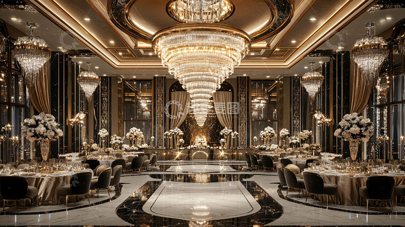 高清大图下载【趣麦麦图】豪华水晶吊灯宴会厅