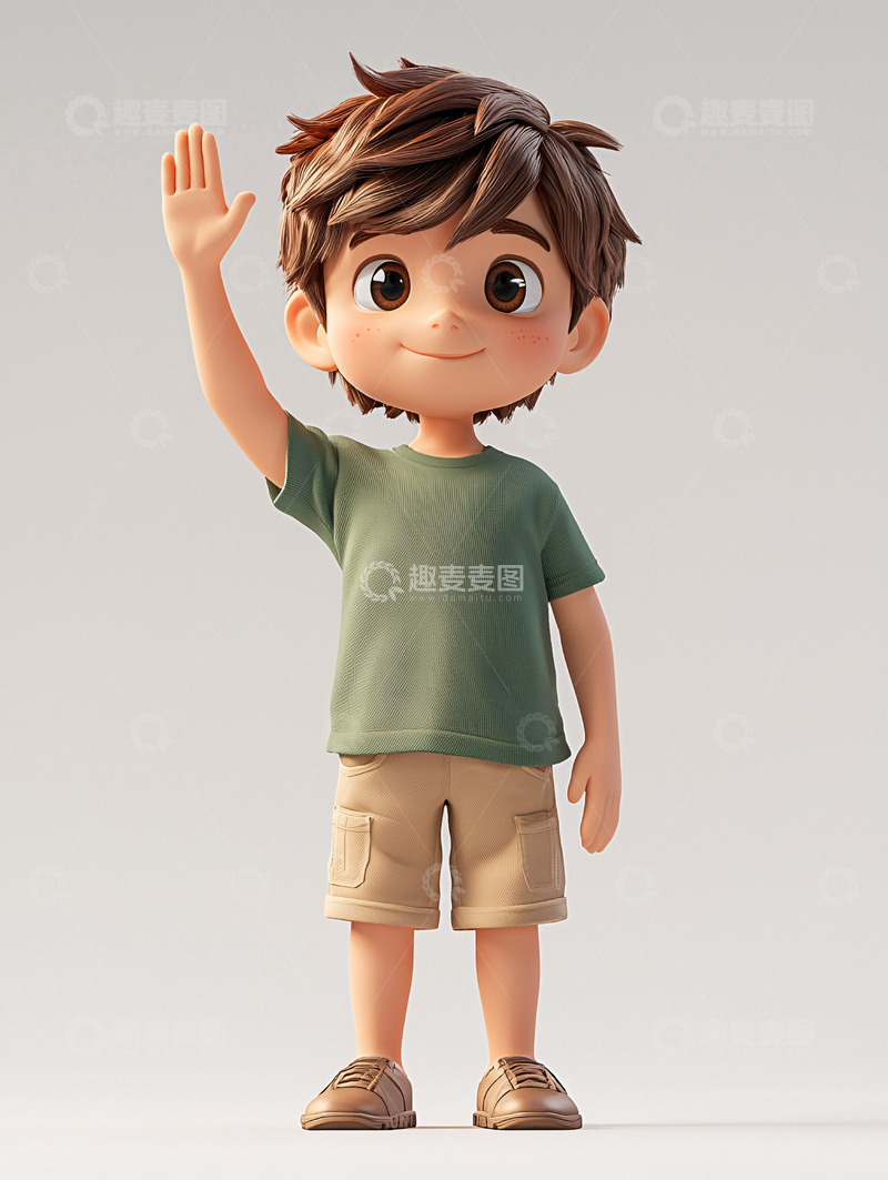 高清大图下载【趣麦麦图】卡通男孩