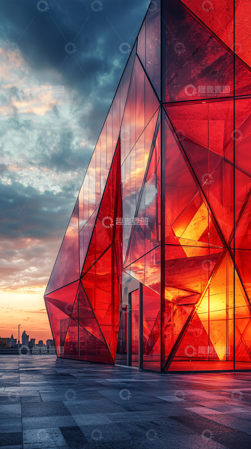 高清大图下载【趣麦麦图】红玻璃建筑