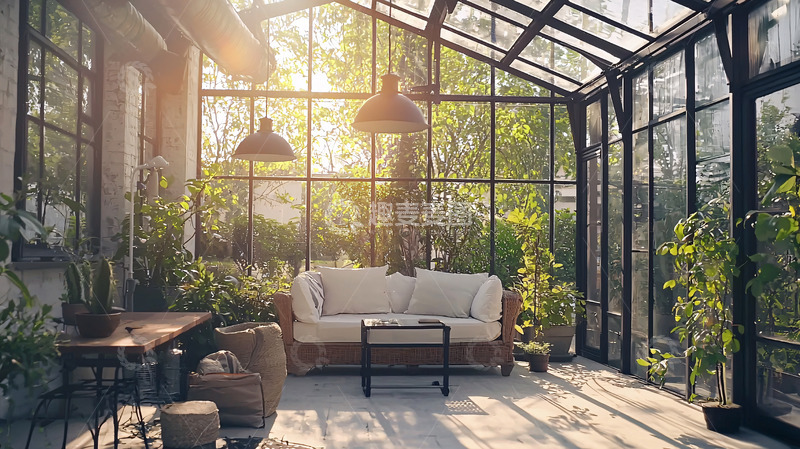 高清大图下载【趣麦麦图】阳光洒满玻璃房