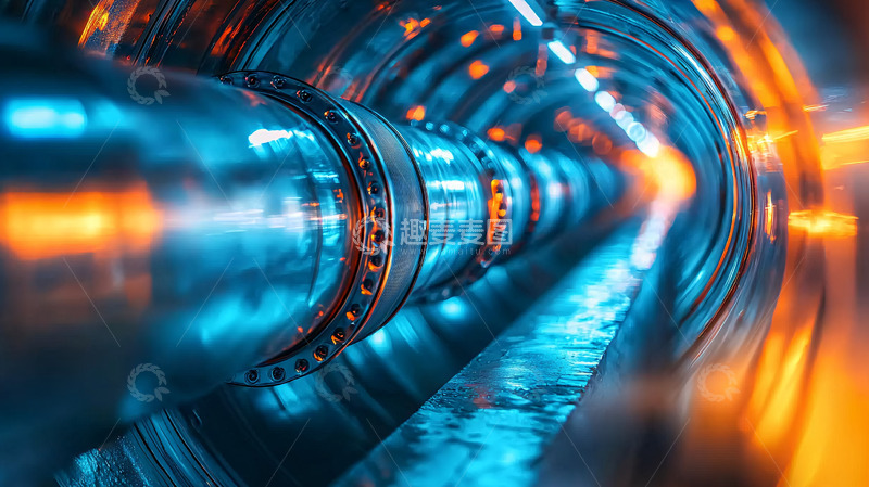 高清大图下载【趣麦麦图】蓝色金属管道隧道