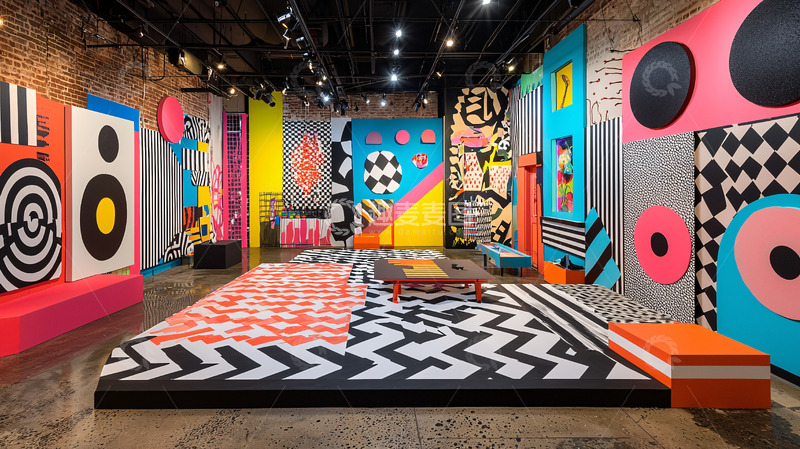 高清大图下载【趣麦麦图】多彩几何图案室内设计