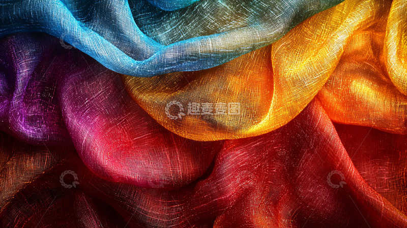 高清大图下载【趣麦麦图】彩色丝绸布料