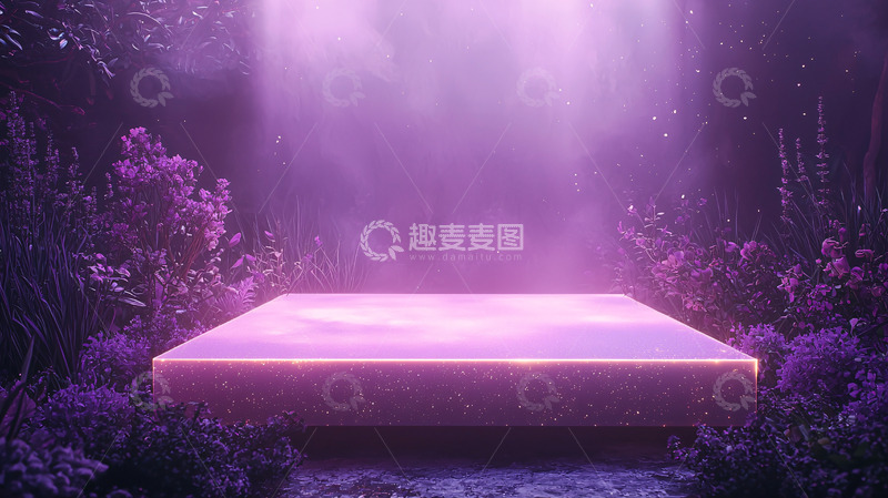 高清大图下载【趣麦麦图】梦幻紫色森林展示台