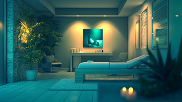 暗色调水疗室场景