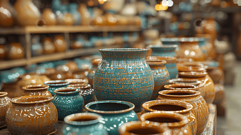 高清大图下载【趣麦麦图】陶罐陈列