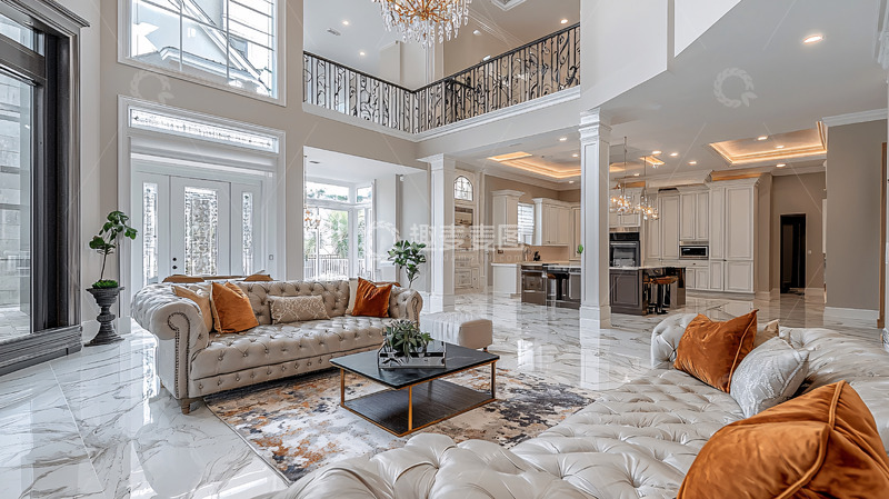 高清大图下载【趣麦麦图】豪华挑高客厅