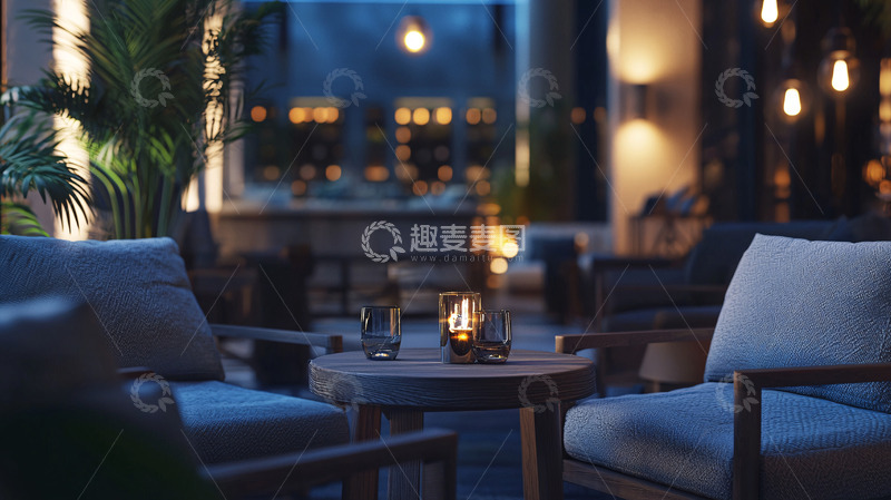 高清大图下载【趣麦麦图】夜晚休闲区