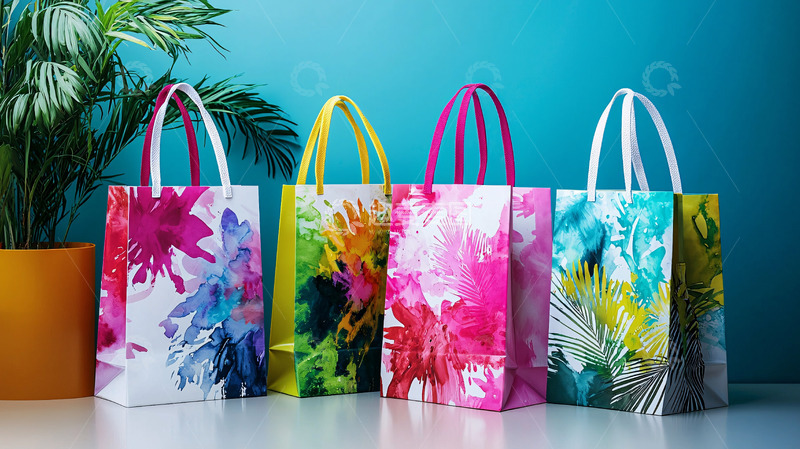 高清大图下载【趣麦麦图】彩色印花购物袋