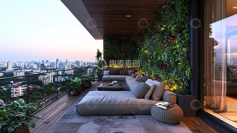高清大图下载【趣麦麦图】现代风格阳台城市景观