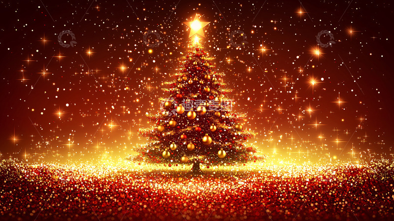 高清大图下载【趣麦麦图】闪耀圣诞树