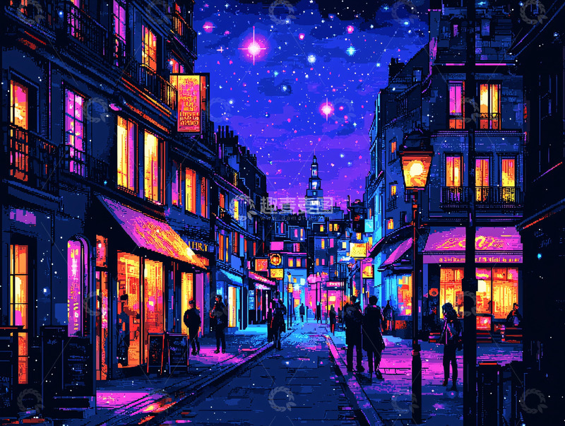 高清大图下载【趣麦麦图】夜晚街道