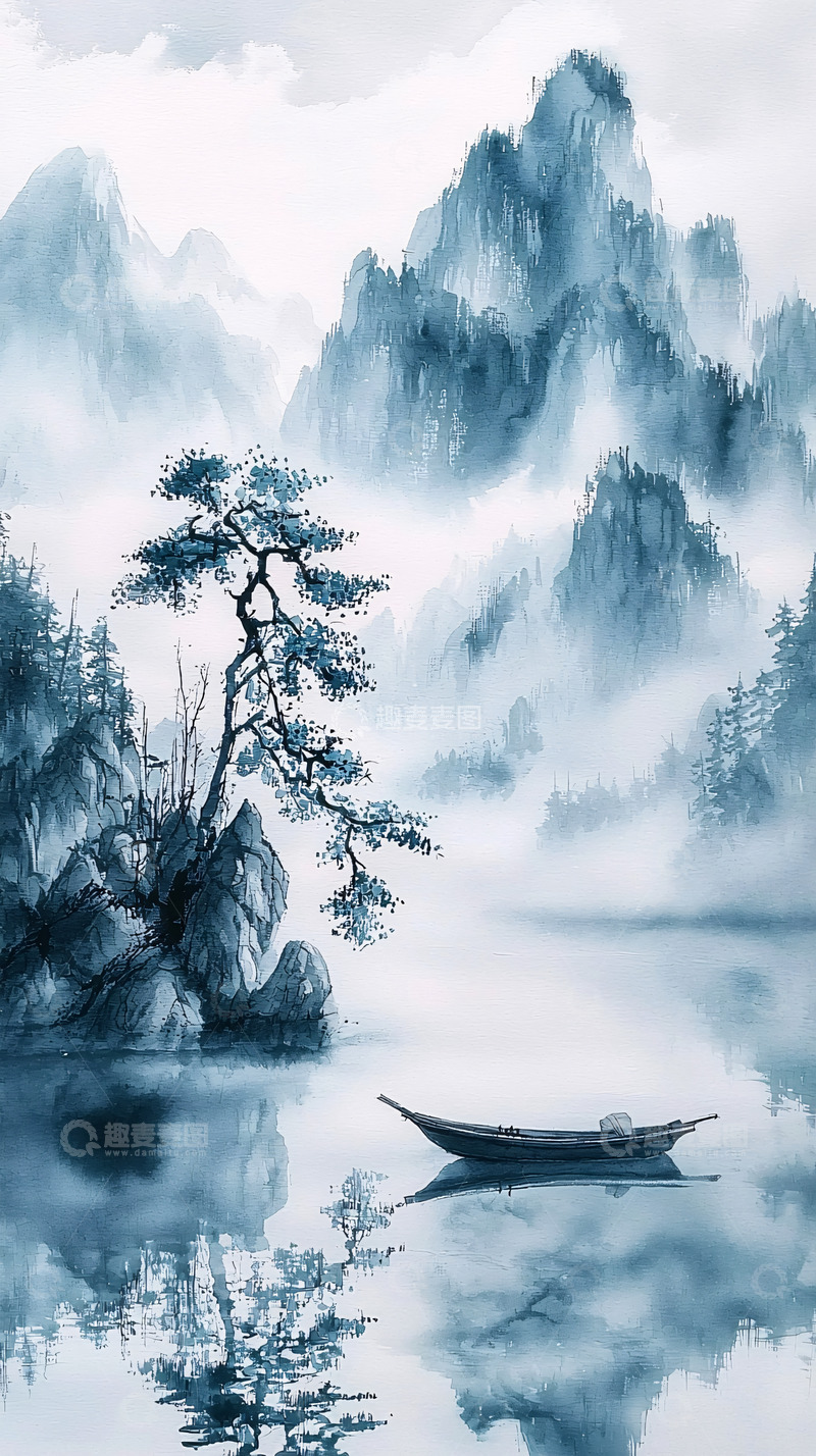 高清大图下载【趣麦麦图】水墨画山水