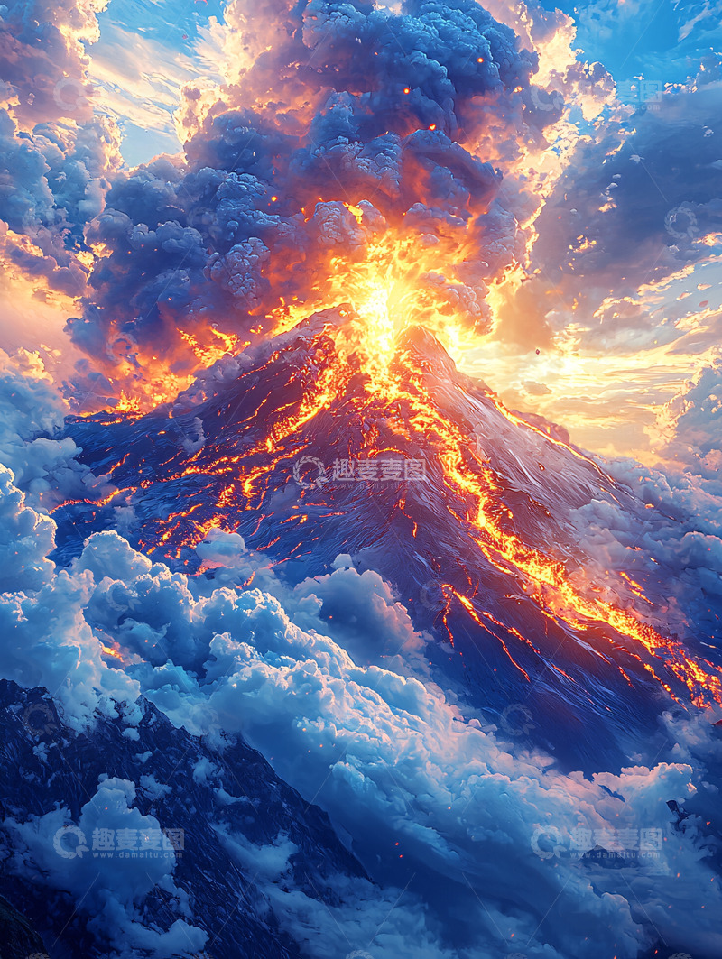 高清大图下载【趣麦麦图】火山喷发