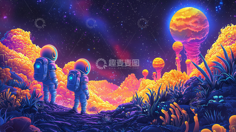 高清大图下载【趣麦麦图】太空宇航员