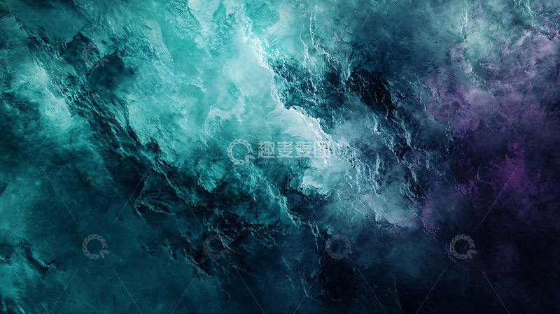 高清大图下载【趣麦麦图】蓝绿色紫色烟雾质感背景