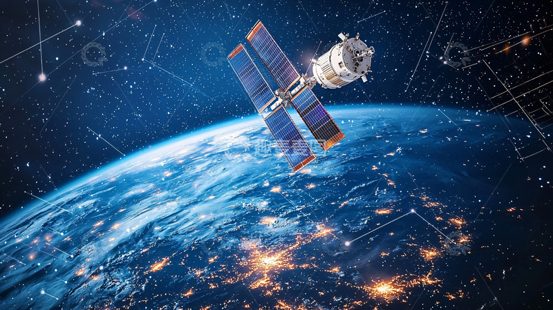 高清大图下载【趣麦麦图】卫星环绕地球